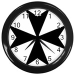 Maltese Cross Wall Clocks (Black) Front