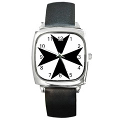 Maltese Cross Square Metal Watch