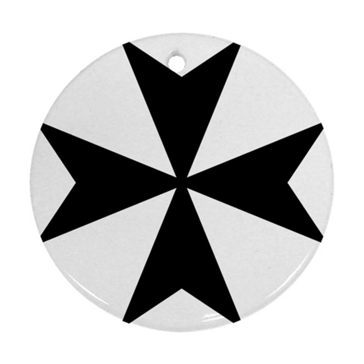 Maltese Cross Round Ornament (Two Sides)