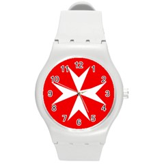 Cross Of The Order Of St  John  Round Plastic Sport Watch (m) by abbeyz71