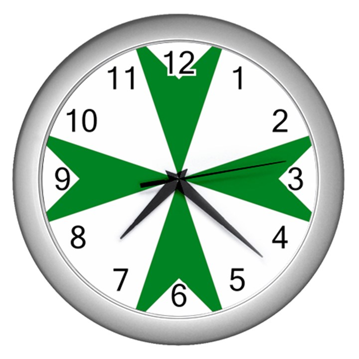 Cross of Saint Lazarus  Wall Clocks (Silver) 