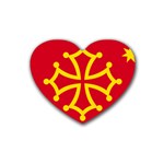 Flag Of Occitaniah Heart Coaster (4 pack)  Front