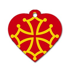 Flag Of Occitaniah Dog Tag Heart (one Side) by abbeyz71