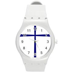 Byzantine Cross  Round Plastic Sport Watch (m) by abbeyz71