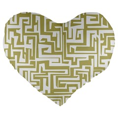 Pattern Large 19  Premium Heart Shape Cushions