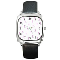 Pattern Square Metal Watch