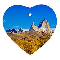 Snowy Andes Mountains, El Chalten, Argentina Ornament (heart) by dflcprints