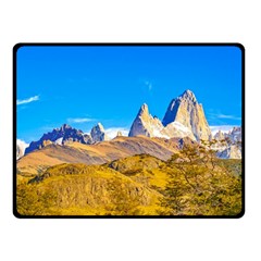 Snowy Andes Mountains, El Chalten, Argentina Fleece Blanket (small) by dflcprints