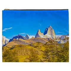 Snowy Andes Mountains, El Chalten, Argentina Cosmetic Bag (xxxl)  by dflcprints