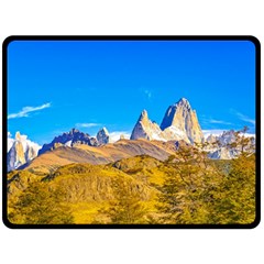 Snowy Andes Mountains, El Chalten, Argentina Double Sided Fleece Blanket (large)  by dflcprints