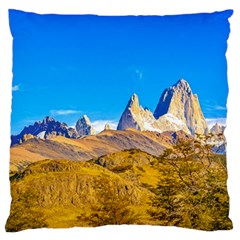 Snowy Andes Mountains, El Chalten, Argentina Standard Flano Cushion Case (one Side) by dflcprints