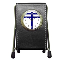 Papal Cross Pen Holder Desk Clocks by abbeyz71