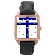 Papal Cross Rose Gold Leather Watch  by abbeyz71