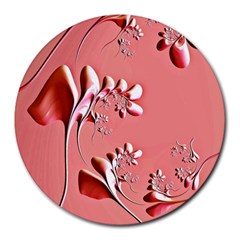 Amazing Floral Fractal B Round Mousepads by Fractalworld