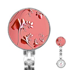Amazing Floral Fractal B Stainless Steel Nurses Watch by Fractalworld