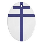 Patriarchal Cross Ornament (Oval) Front