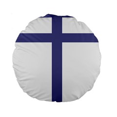 Patriarchal Cross  Standard 15  Premium Round Cushions by abbeyz71