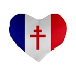 Flag of Free France (1940-1944) Standard 16  Premium Heart Shape Cushions Front