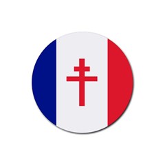 Flag Of Free France (1940-1944) Rubber Round Coaster (4 Pack)  by abbeyz71