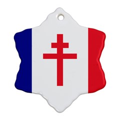 Flag Of Free France (1940-1944) Snowflake Ornament (two Sides) by abbeyz71