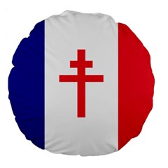 Flag Of Free France (1940-1944) Large 18  Premium Flano Round Cushions by abbeyz71