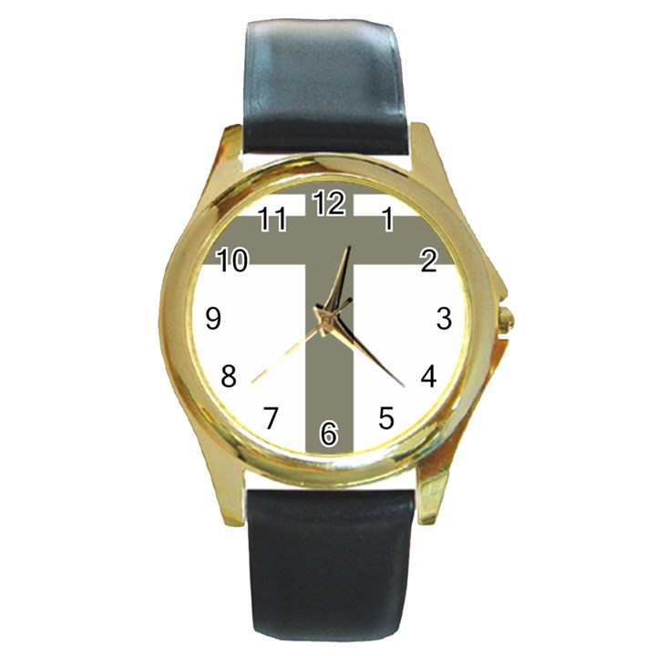 Cross of Loraine Round Gold Metal Watch