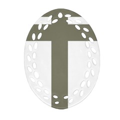 Cross Of Lorraine  Oval Filigree Ornament (two Sides) by abbeyz71