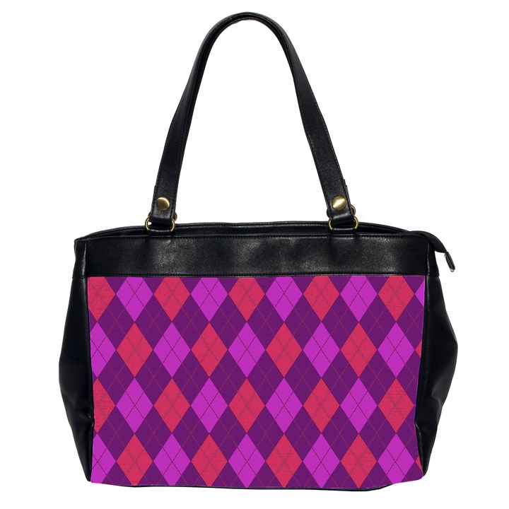 Plaid pattern Office Handbags (2 Sides) 