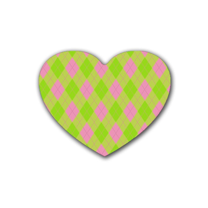 Plaid pattern Heart Coaster (4 pack) 