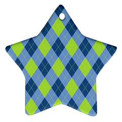 Plaid Pattern Star Ornament (two Sides) by Valentinaart