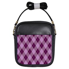 Plaid Pattern Girls Sling Bags