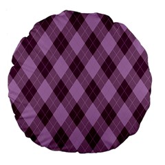 Plaid Pattern Large 18  Premium Flano Round Cushions by Valentinaart