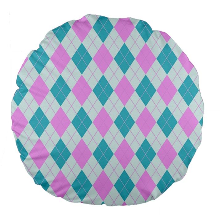 Plaid pattern Large 18  Premium Flano Round Cushions