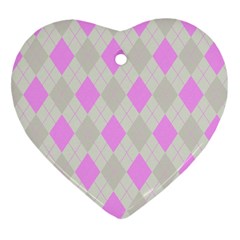 Plaid Pattern Heart Ornament (two Sides) by Valentinaart