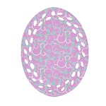 Plaid pattern Oval Filigree Ornament (Two Sides) Back