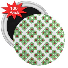 Floral Collage Pattern 3  Magnets (100 Pack) by dflcprints