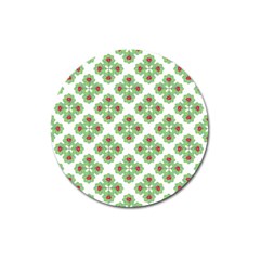 Floral Collage Pattern Magnet 3  (round) by dflcprints