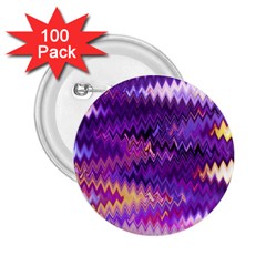 Purple And Yellow Zig Zag 2.25  Buttons (100 pack) 