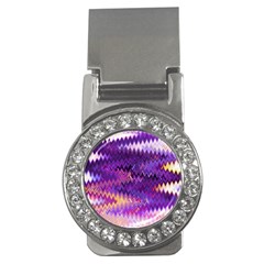 Purple And Yellow Zig Zag Money Clips (CZ) 