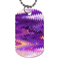 Purple And Yellow Zig Zag Dog Tag (Two Sides)