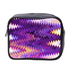 Purple And Yellow Zig Zag Mini Toiletries Bag 2-Side