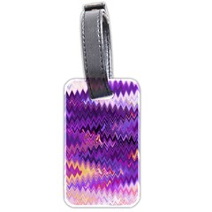 Purple And Yellow Zig Zag Luggage Tags (Two Sides)