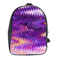 Purple And Yellow Zig Zag School Bags (XL) 