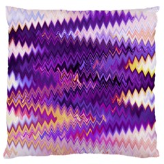 Purple And Yellow Zig Zag Standard Flano Cushion Case (Two Sides)