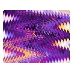 Purple And Yellow Zig Zag Double Sided Flano Blanket (Large) 