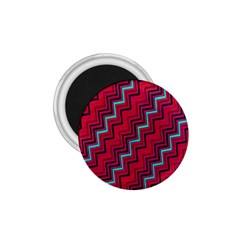 Red Turquoise Black Zig Zag Background 1.75  Magnets