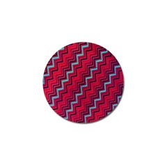 Red Turquoise Black Zig Zag Background Golf Ball Marker