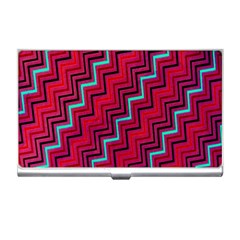 Red Turquoise Black Zig Zag Background Business Card Holders