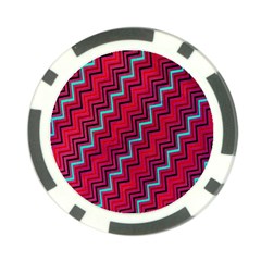 Red Turquoise Black Zig Zag Background Poker Chip Card Guard (10 pack)