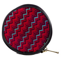 Red Turquoise Black Zig Zag Background Mini Makeup Bags